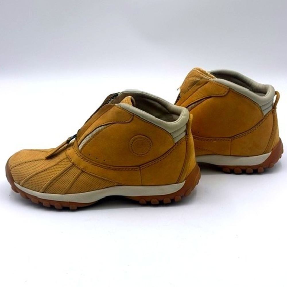 Polo Sport Ralph Lauren Tan Nubuck Leather Front Zip Duck Ankle Boots Womens 7.5
